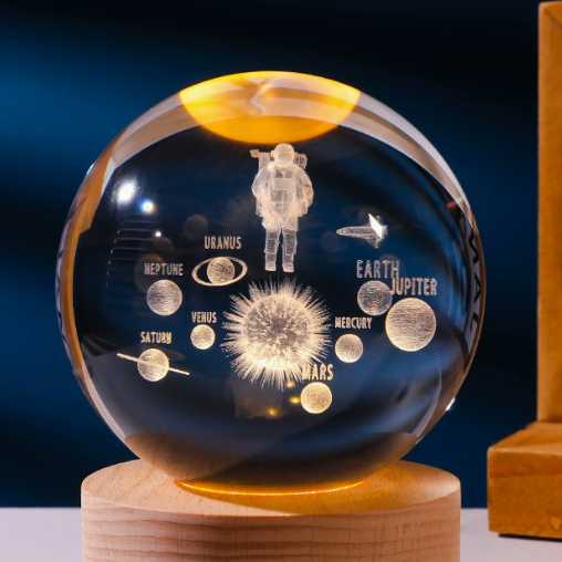 Glob Strălucitor 3D – Magia Cosmosului și a Naturii în Lumină