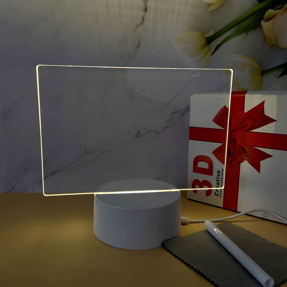 Tabla de Mesaje Luminată LED 3D – Transformă-ți Ideile într-o Operă de Artă Luminată!