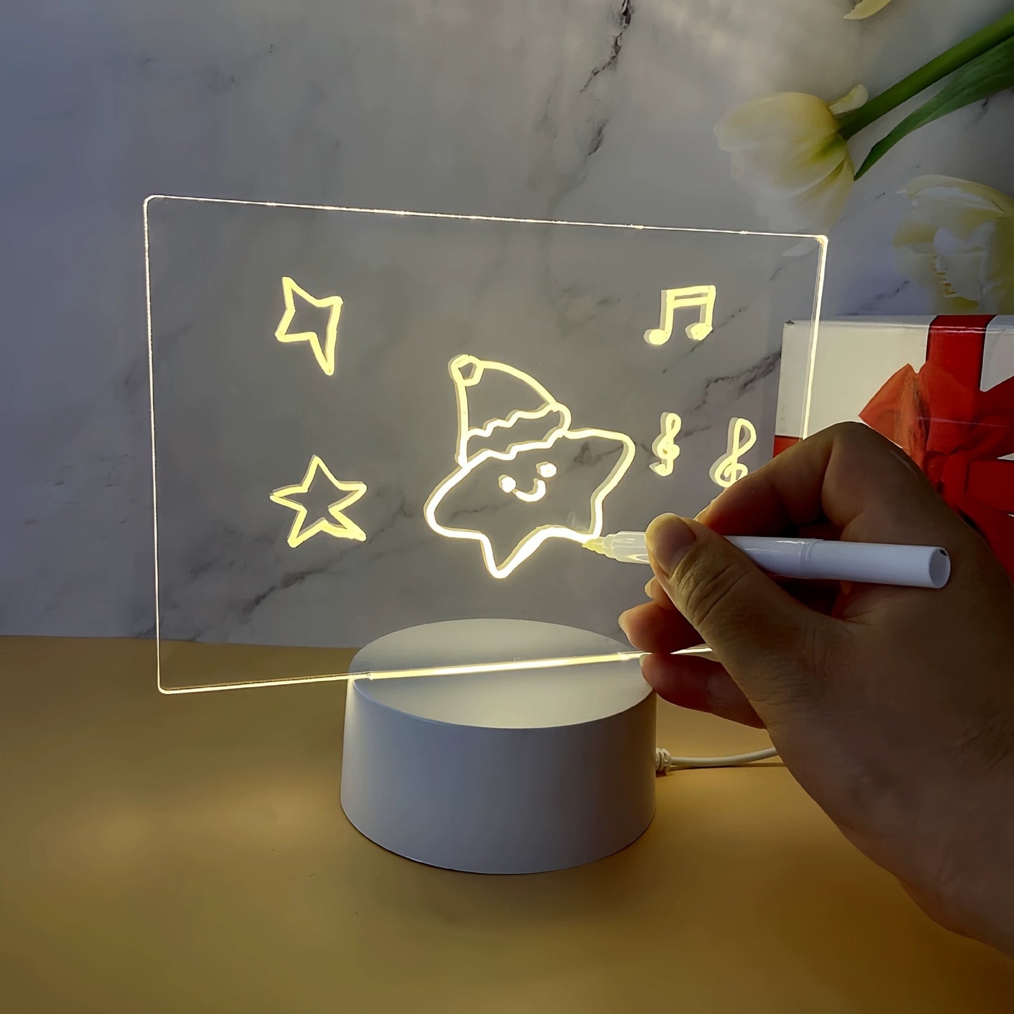 Tabla de Mesaje Luminată LED 3D – Transformă-ți Ideile într-o Operă de Artă Luminată!